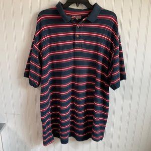 Duluth Trading Shirt Mens Large Polo Golf Striped Short Sleeve‎ Casual